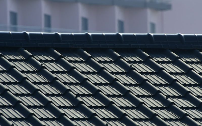 blue and white roof tiles